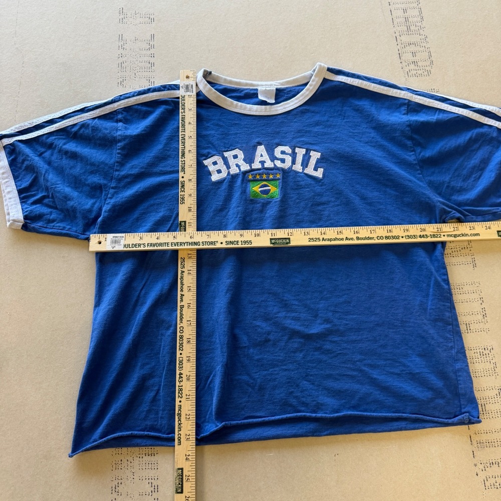Vintage 90's Brasil Striped T-shirt - Picture 5 of 5